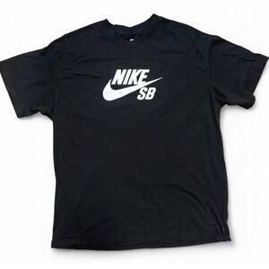 Nike SB Shirt Mens Large Black Loose Fit Skateboarding Tee